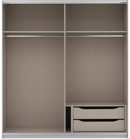 Goossens Basic Kledingkast Memphis Completo, Slaapkamerkast 181 cm breed, 197 cm hoog, 2x 4 paneel schuifdeuren