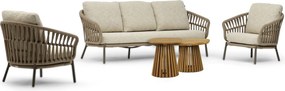Stoel en Bank Loungeset 5 personen Rope Zand/Beige Coco Elara/Fungo