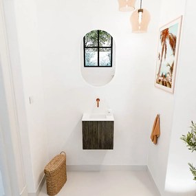 Mondiaz Joya 40cm toiletmeubel shadow met wastafel faye midden zonder kraangat talc