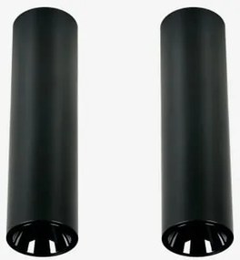Pack Van 2 Ronde Led-opbouwplafondlampen Ø4 Cm Voor Buiten In Aluminium Luisiana Zwart & Warm Wit 3000k & 3 W & 38º - Sklum
