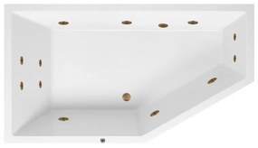 Lambini Designs Florence bubbelbad 160x90cm elektronisch links met 6+4+2 hydrojets goud