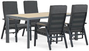 Tuinset 4 personen 180 cm Aluminium/teak Grijs Lifestyle Garden Furniture Marseille/Borello