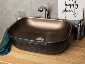 Kerra KR78 waskom rechthoekig bruin en zwart 46x33x13.5cm