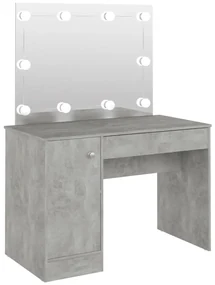 vidaXL Kaptafel met LED-verlichting 110x55x145 cm MDF betongrijs