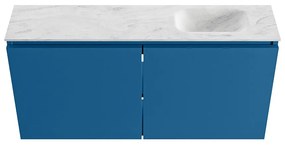 Mondiaz Ture DLux toiletmeubel 100cm jeans met wastafel opalo rechts zonder kraangat