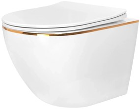Hangtoilet Rea Carlo Tornado Rimless Flat GOLD EDGE