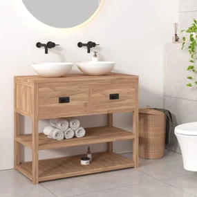 vidaXL Badkamerkast 90x45x75 cm massief teakhout
