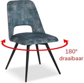 Eetkamerstoel - Malmo - Draaibaar - stof Velours Adore Hunter groen