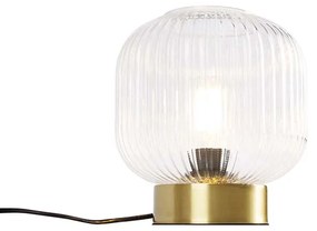 Art Deco tafellamp messing met glas - Karel