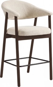 GARDA crème beige (stof Harmony 110) / eiken dark espresso - GESTOFFEERDE BARKRUK VOOR KEUKEN/BAR