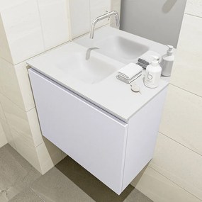 Mondiaz Olan 60cm toiletmeubel cale met wastafel talc links geen kraangat