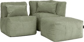 Noa Modulaire Zitzak Zitzak Corduroy - 3-delig - Saliegroen