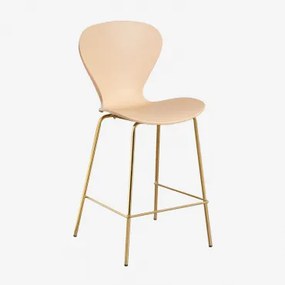 Taburete Hoog Uit ↑65 Cm & Goud & Polypropyleen Tarwebruin - Sklum