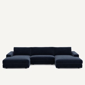 5-zits panoramabank fluweel chenille, Skander