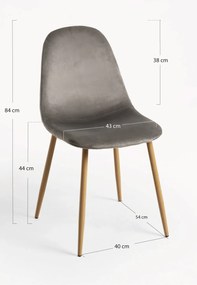 Set 4 Teok Fluwelen Stoelen