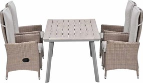 Garden Impressions Collin tuinset 5-delig - Penedo tuintafel 160x90 taupe