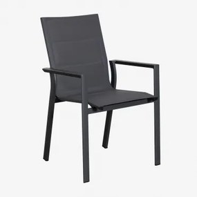 Stapelbare Tuinstoel Met Aluminium Armleuningen Karena Grijs – Grafiet - Sklum