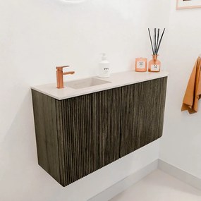 Mondiaz Joya DLux 80cm toiletmeubel ronding rechts shadow met wastafel faye links 1 kraangat meli