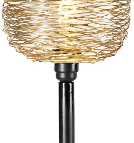Design vloerlamp zwart met goud 20 cm - Sarella Design E27 Binnenverlichting Lamp