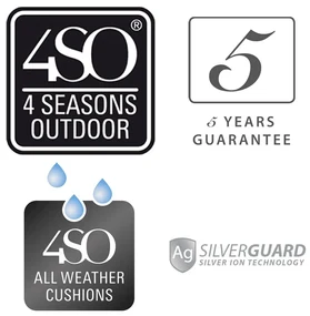 4 Seasons Outdoor Macaron poef rope grijs      antraciet weerbestendig