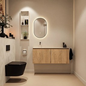 Mondiaz Ture DLux toiletmeubel 120cm washed oak met wastafel ostra links zonder kraangat
