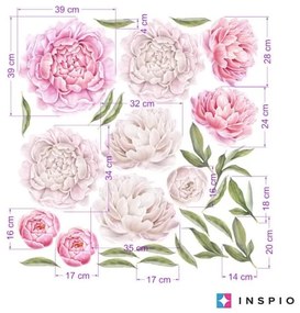 INSPIO Zelfklevend bloemenbehang - Pioenrozen