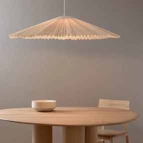 Hanglamp met plooien van geweven bamboe, Bansa