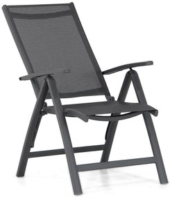 Tuinset 6 personen 220 cm Aluminium/Textileen /Graniet/Aluminium/textileen Grijs Presto Vasto/Graniet