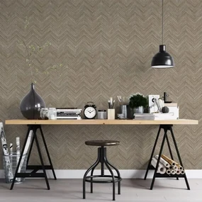 Noordwand Topchic Behang Herringbone bruin