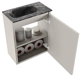 Mondiaz Ture DLux toiletmeubel 40cm linen met wastafel lava links zonder kraangat