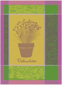 Jacquard theedoeken Ciboulette Menthol, 4-delig