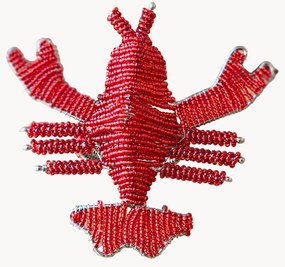 Glazen kralen servetringen Lobster, 2 stuks