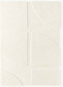 Pluizig hoogpolig vloerkleed Jade met een verhoogde hoog-laag structuur