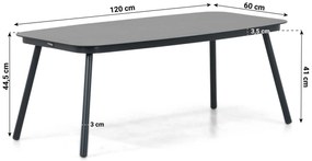 Stoel en Bank Loungeset 5 personen Aluminium/rope Grijs  Lifestyle Garden Furniture Feraro