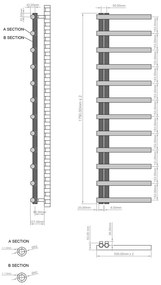 Eastbrook Marlow E-Style handdoekradiator 50x175cm 491W chroom