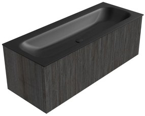 Mondiaz Kurve 120cm badmeubel shadow met 1 lade en wastafel big large midden zonder kraangat urban