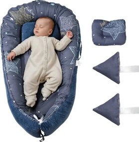 VEVOR Baby Nest, knuffelnest voor pasgeborenen, zachte ligstoel van 100% katoen met hoofdsteun en dubbelzijdige hoes, babynest met draagtas voor thuis en op reis, 900x460x140mm