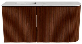 Mondiaz Joya DLux 80cm toiletmeubel ronding rechts ruby met wastafel faye links 1 kraangat opalo