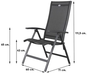 Hartman Salvatore/Chaneo verstelbare tuinset - 220x100 cm. - 7-delig