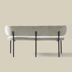 Eetkamerbank Beige Stof Met Rugleuning 155 Cm