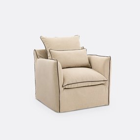 Fauteuil, afneembare hoezen, in dik linnen, Odna