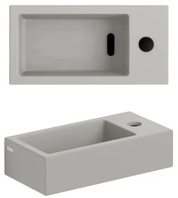 Clou Flush 3 fontein 36x18cm met kraangat rechts mat grijs keramiek CL/03.32030