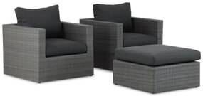 Bistroset 2 personen  Wicker Grijs Garden Collections Houston