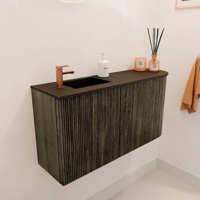 Mondiaz Joya 80cm toiletmeubel ronding rechts shadow met wastafel faye links 1 kraangat urban