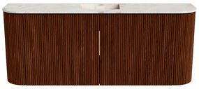 Mondiaz Joya DLux 105cm toiletmeubel ronding links/rechts ruby met wastafel faye midden 1 kraangat frappe