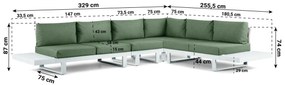 Hoek loungeset 6 personen Aluminium Wit  Lifestyle Garden Furniture Lorenzo