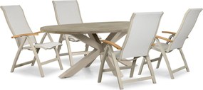 Tuinset 4 personen 200 cm Aluminium Taupe Presto Tarenta/Brookline