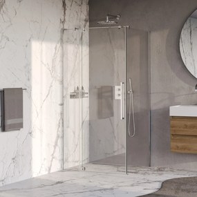 Brauer Stellar douchecabine met draaideur 100x80cm chroom