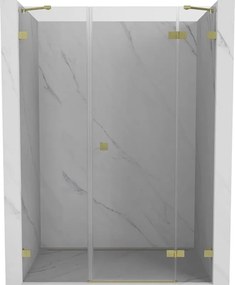 Mexen Lunar douchedeur scharnierend rechts 140 cm, transparant, goud geborsteld - 834S-140-050-55-00-P