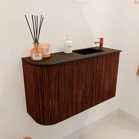 Mondiaz Joya 70cm toiletmeubel ronding links ruby met wastafel faye rechts 1 kraangat urban